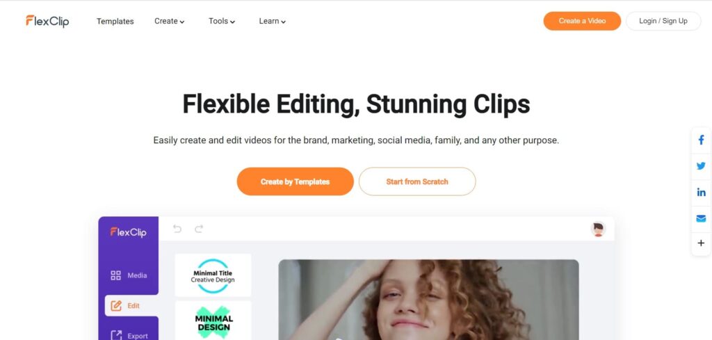 Programas para crear y editar vídeos en línea - FlexClip