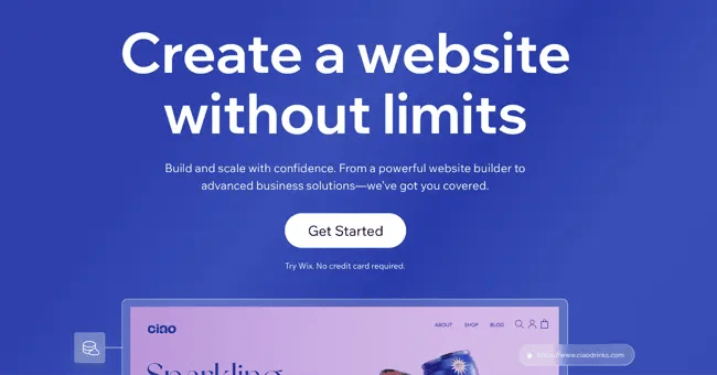 mejor creador de sitios web gratuito: wix