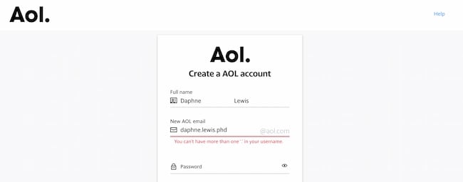 Servicios de correo electrónico gratuitos, error de inicio de sesión de AOL