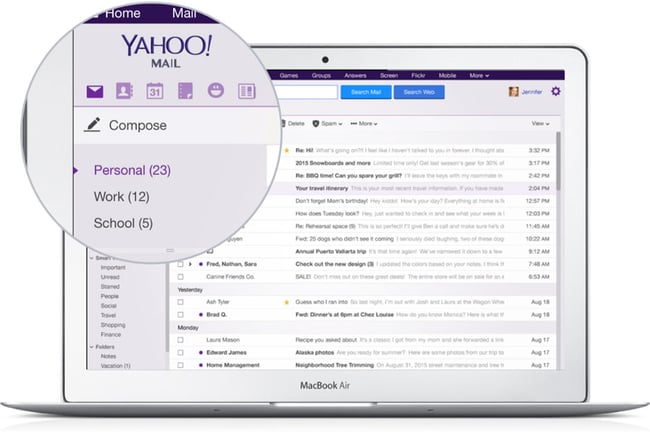 Las mejores cuentas de correo electrónico gratuitas: Yahoo Mail