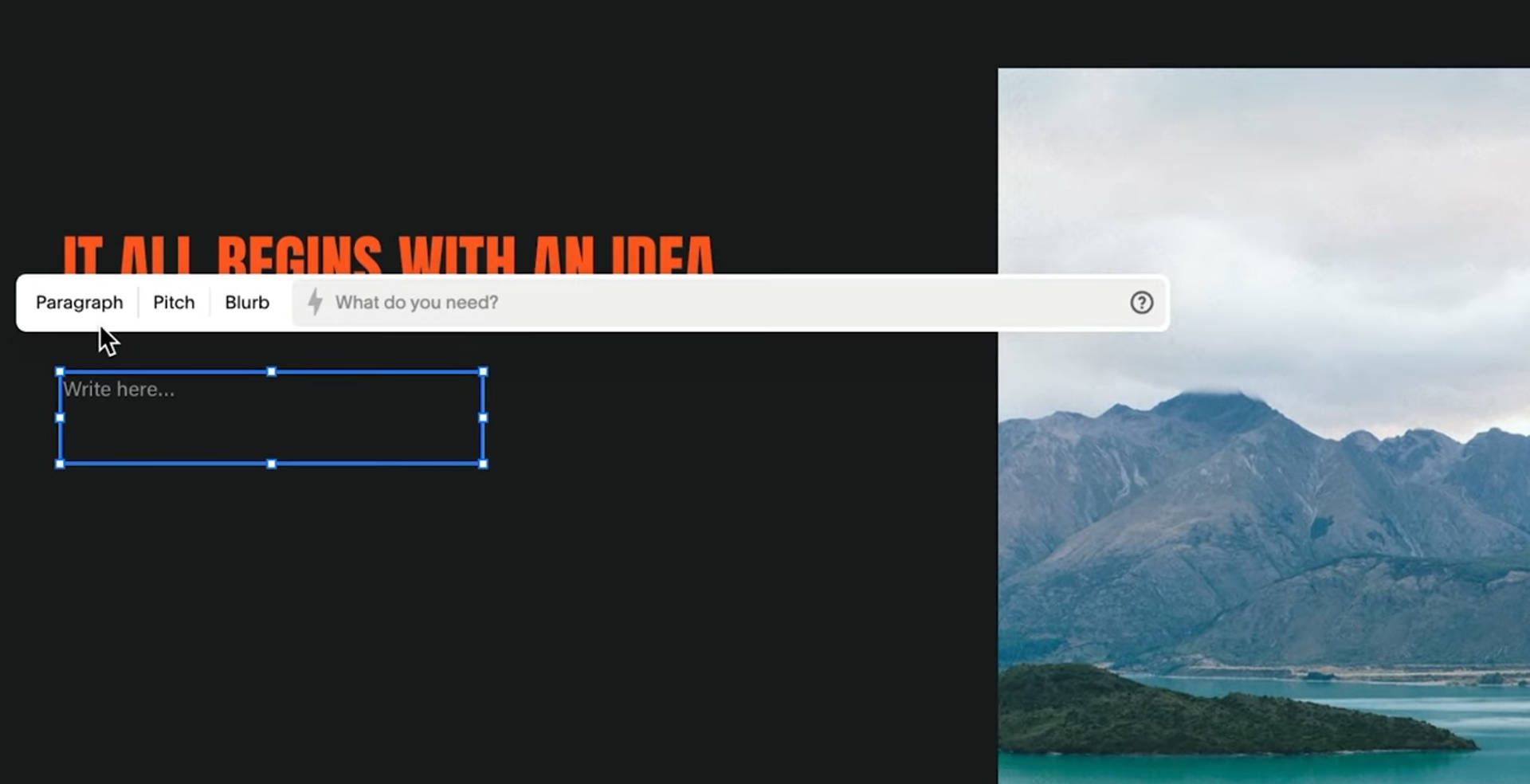 Herramienta de redacción AI de Squarespace