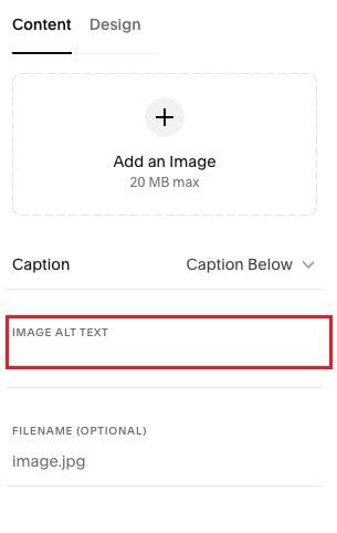 bloque de imagen con texto alt