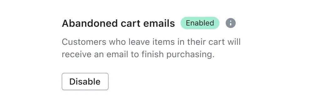 Emails de Shopify para carritos abandonados