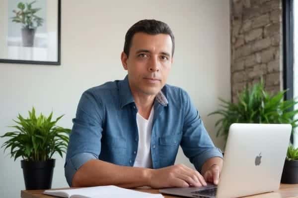 Luis Salamanca optimizando perfil de Google Business Profile en pantalla, consultor SEO local